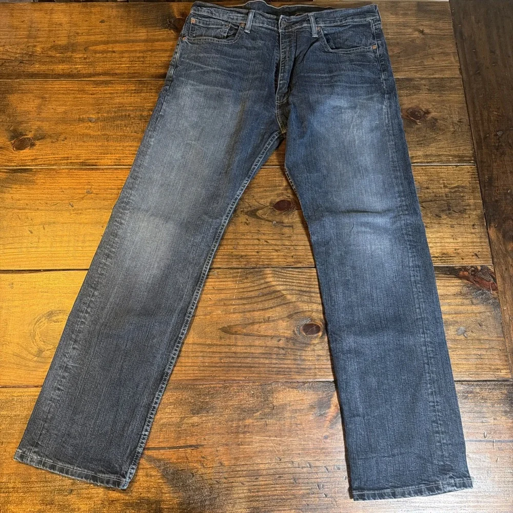 Levi's 505 Regular Fit Jeans Men's 36x32 Blue Denim Straight Leg